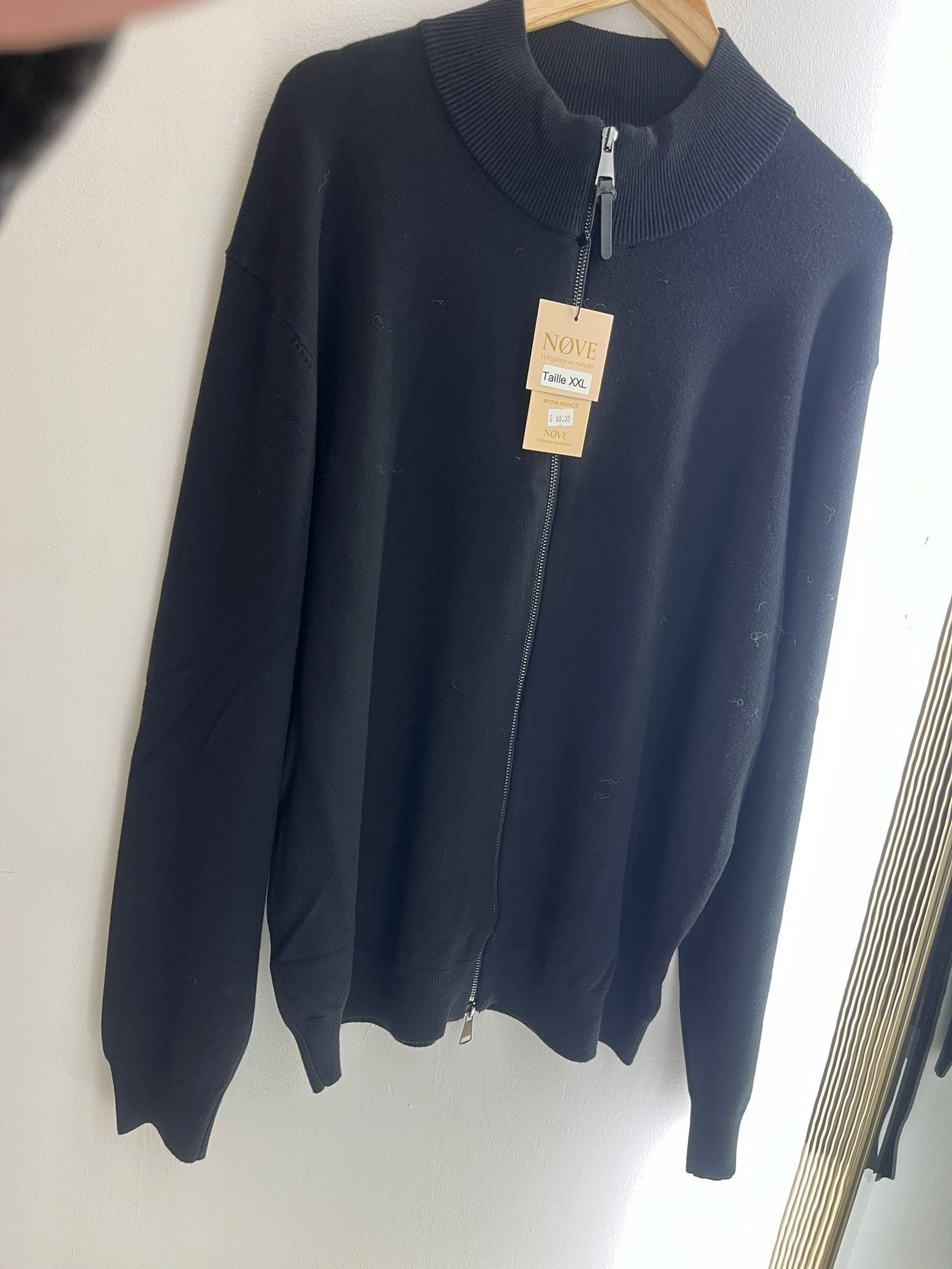 Gilet Noir Double Zip Moulant Homme