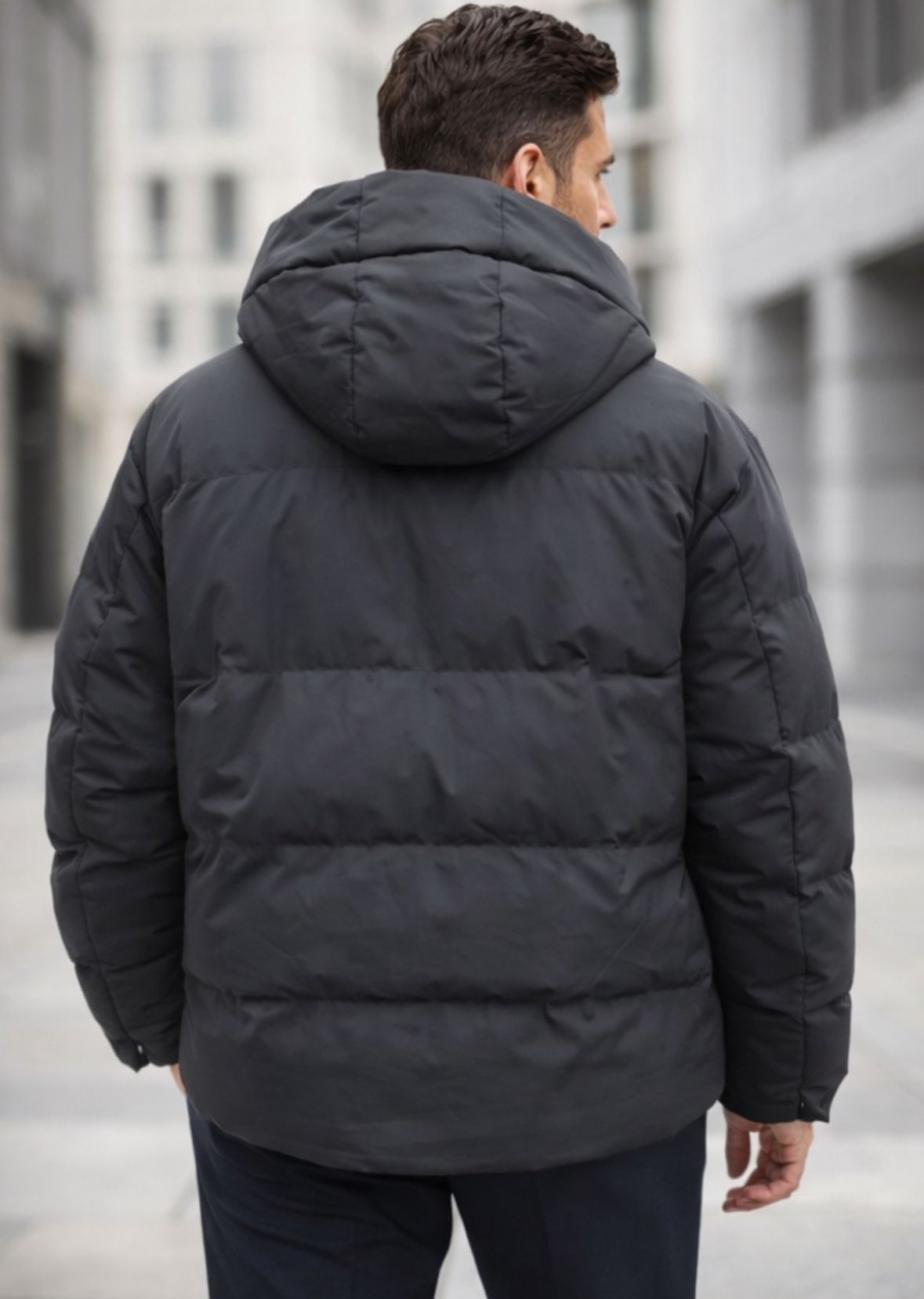 Doudoune Noire Matelassée Capuche