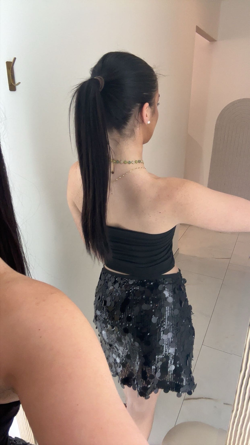 Black Sequined Skort