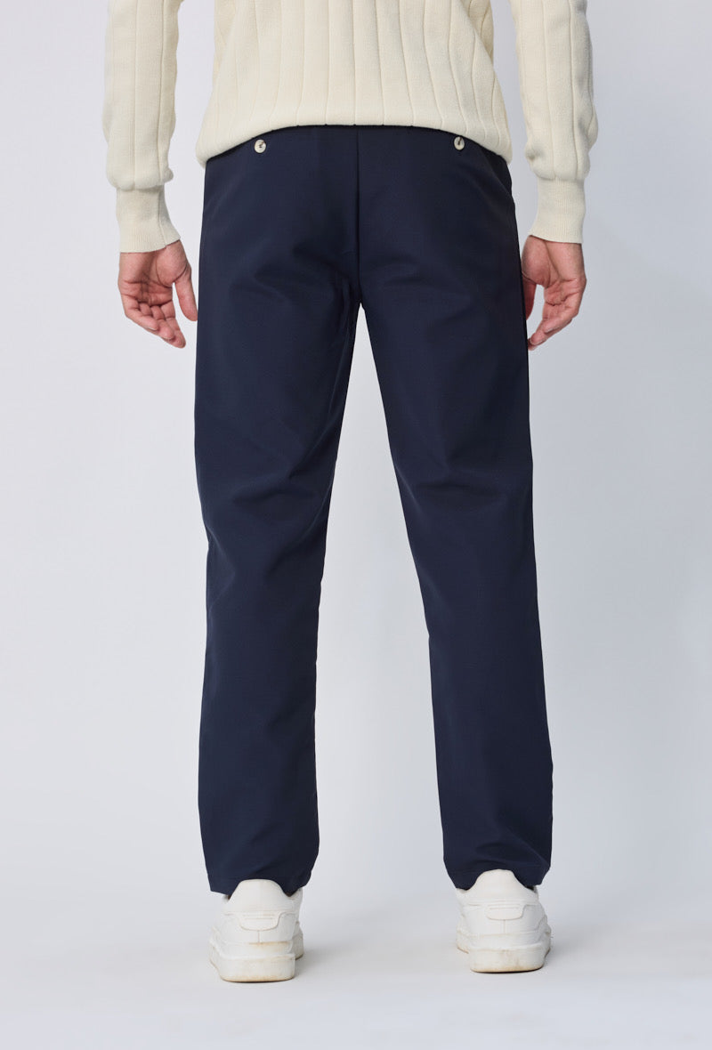 Pantalon à Pinces Bleu Marine
