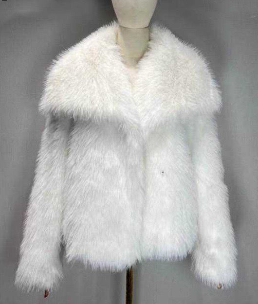 Veste Fausse Fourrure Blanche