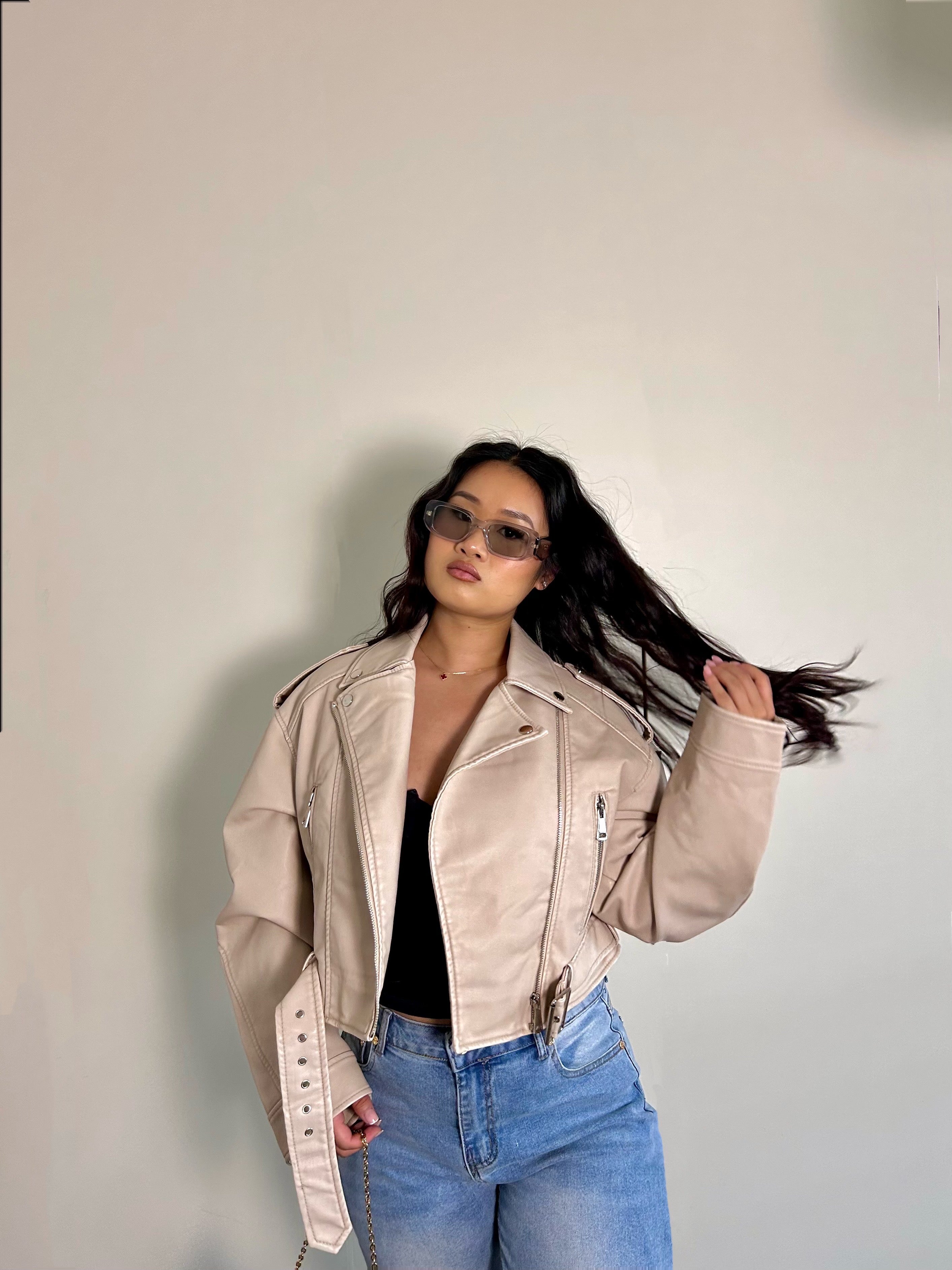 Perfecto Simili Cuir Taupe