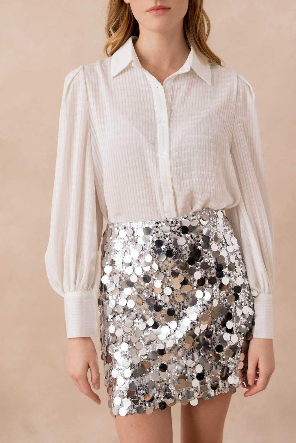 Jupe à Paillettes Argentée