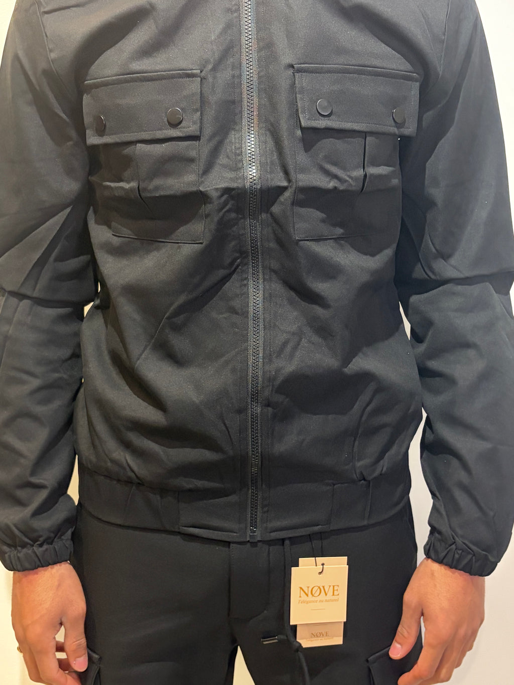 Veste cargo noire style urbain