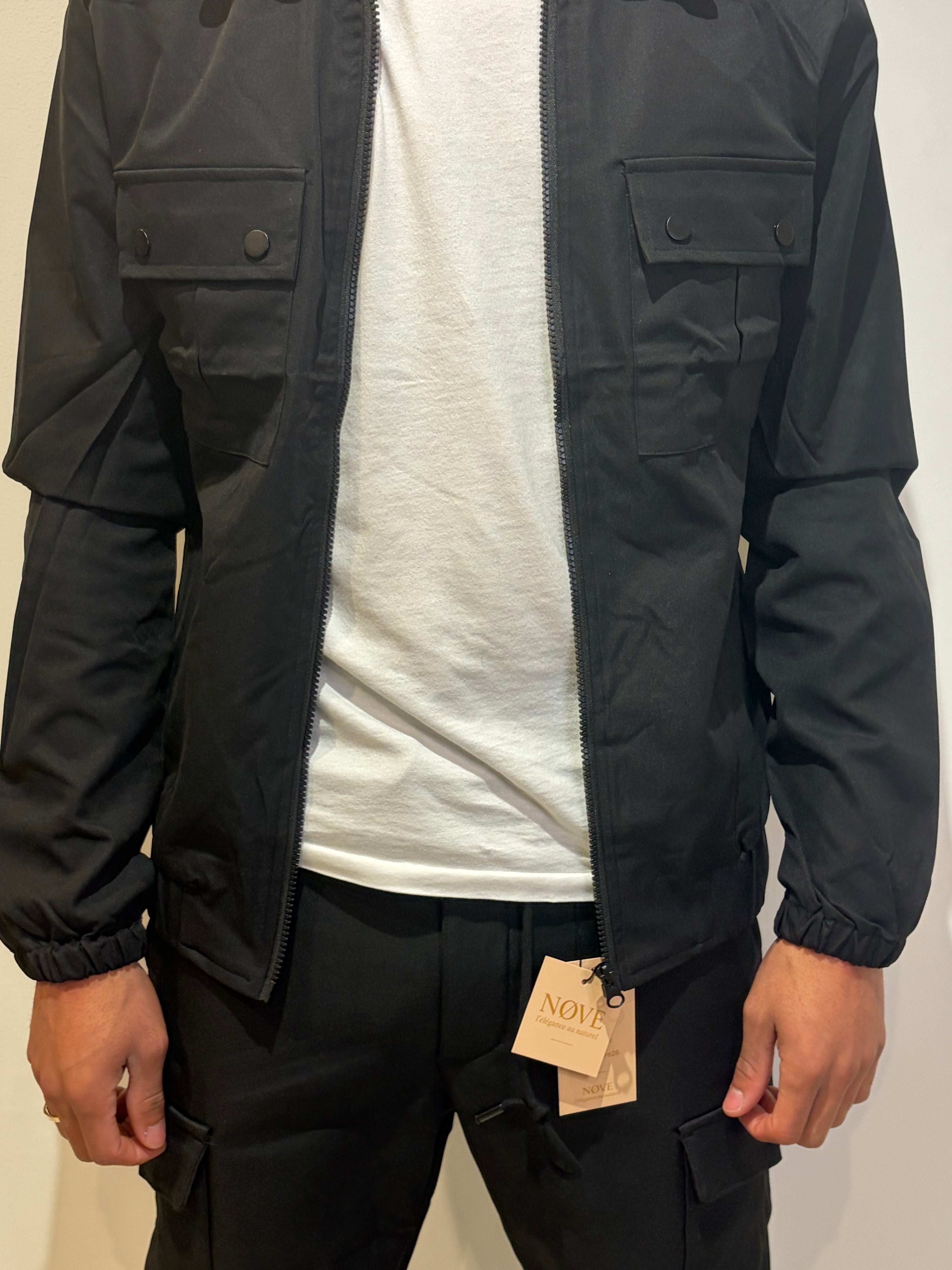 Veste cargo noire style urbain