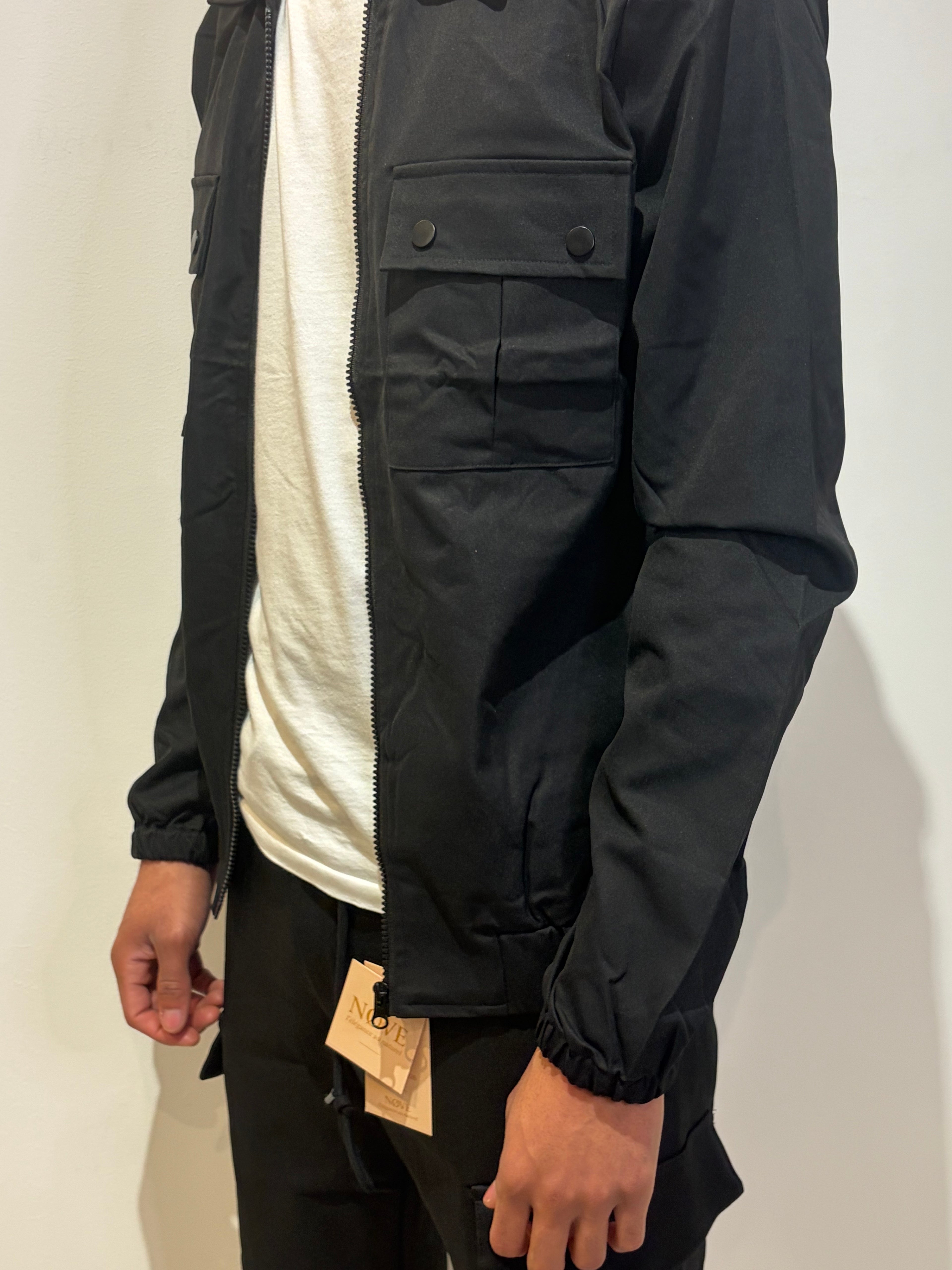 Veste cargo noire style urbain