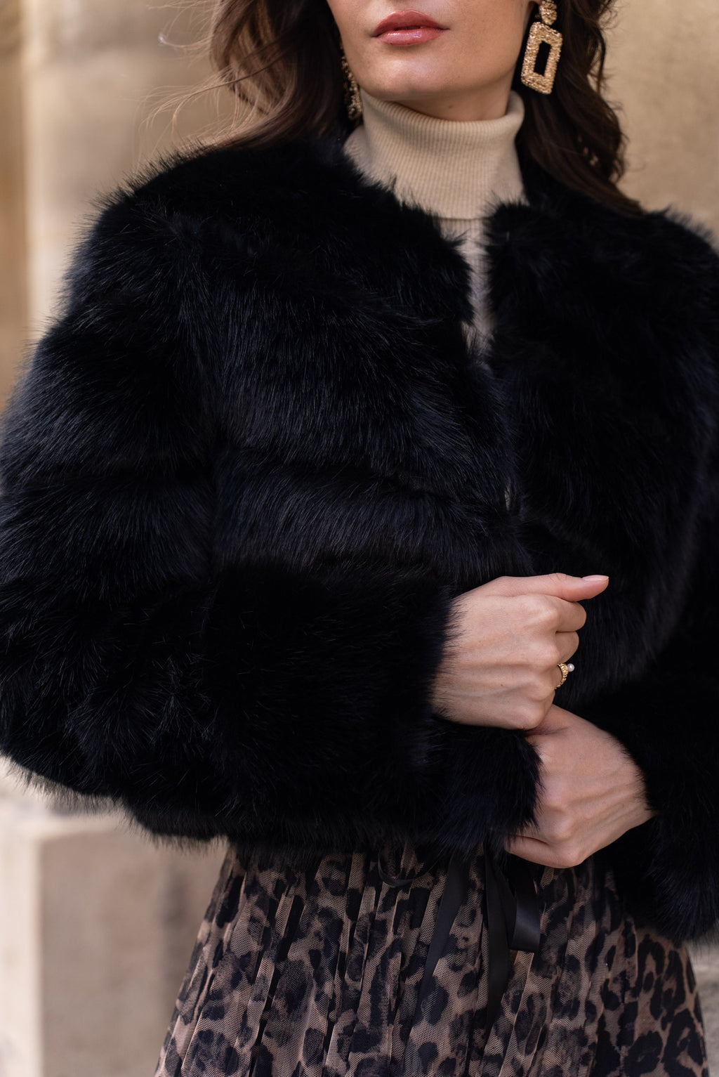 Veste Fausse Fourrure Courte