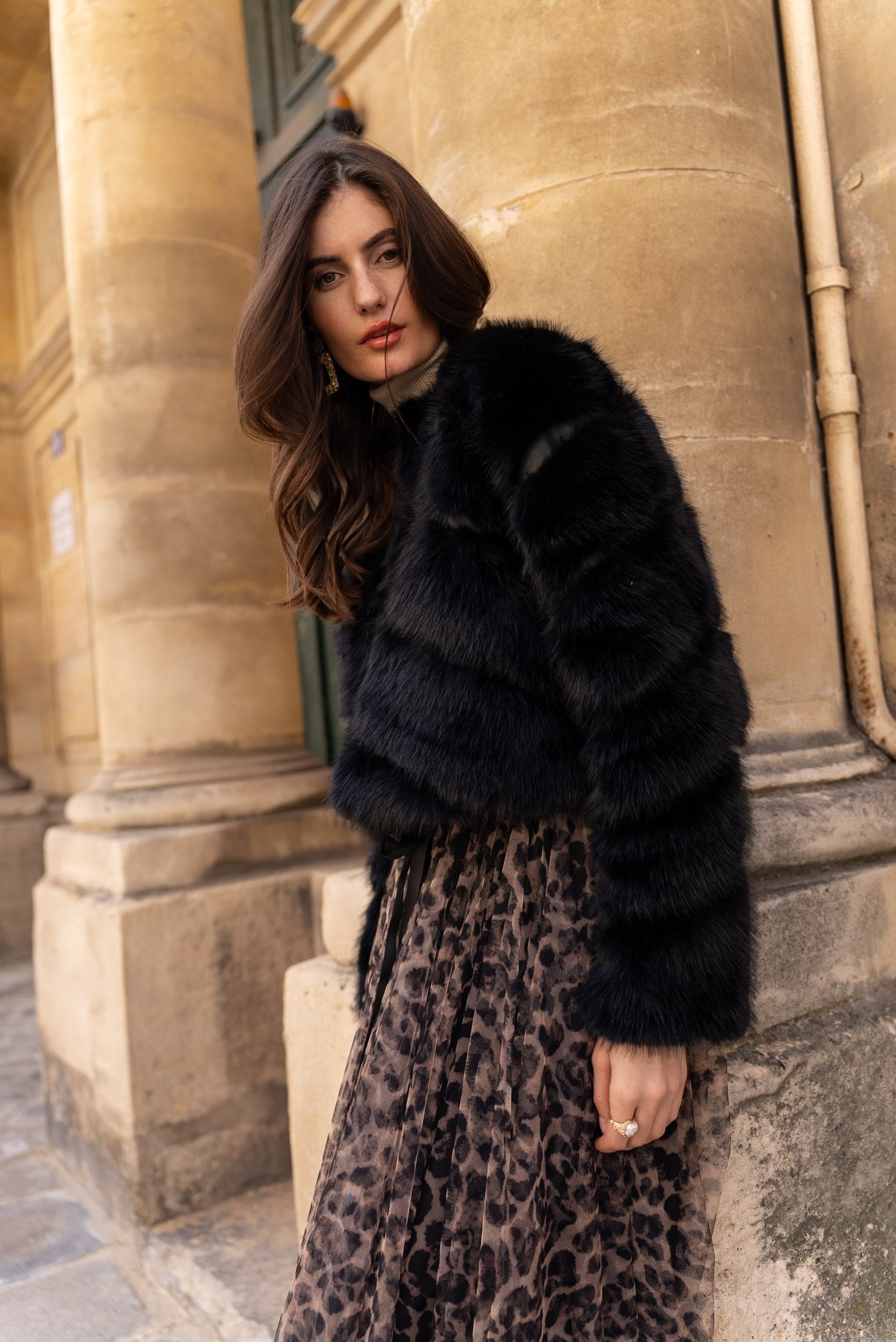 Veste Fausse Fourrure Courte