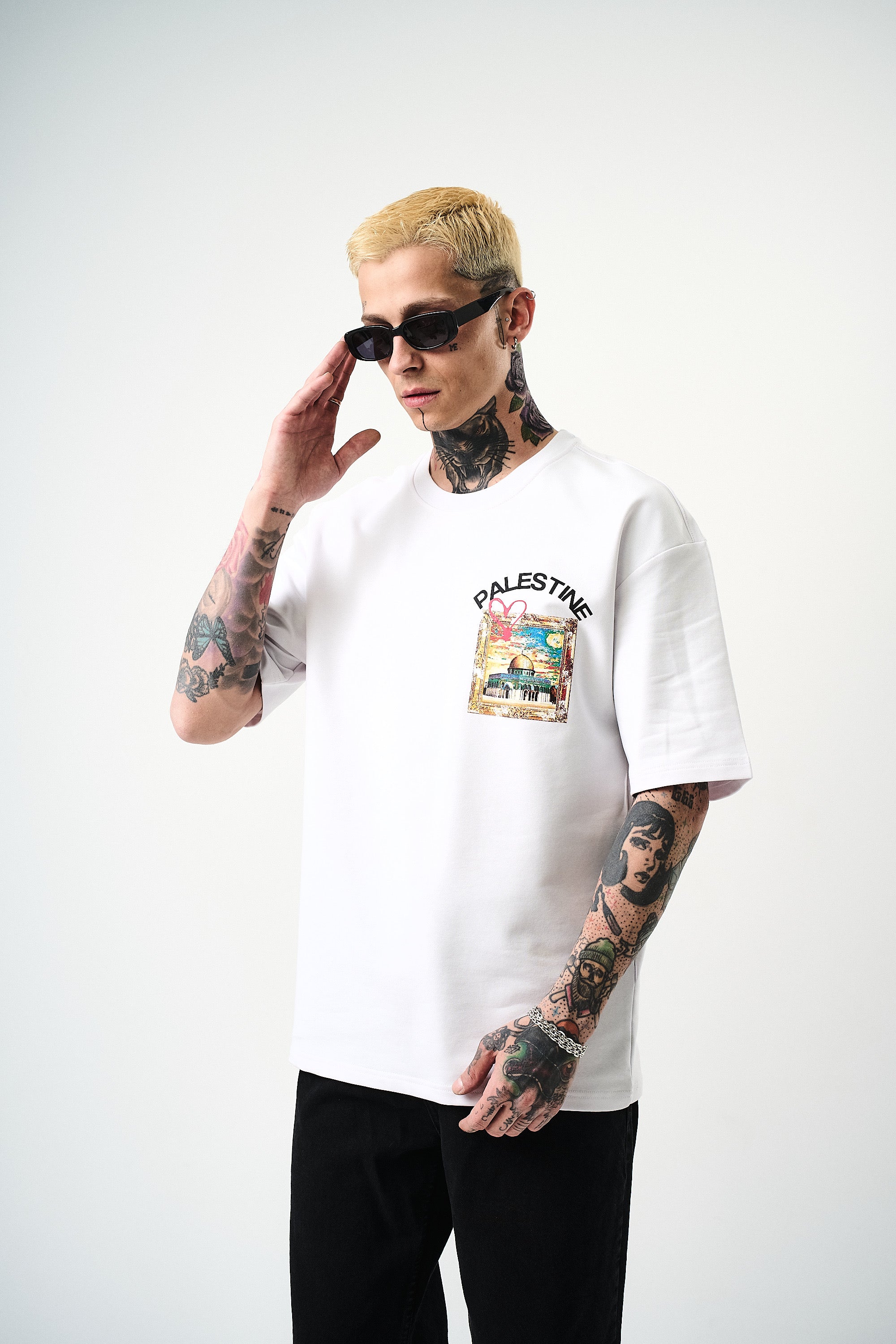 T-shirt Palestine Blanc