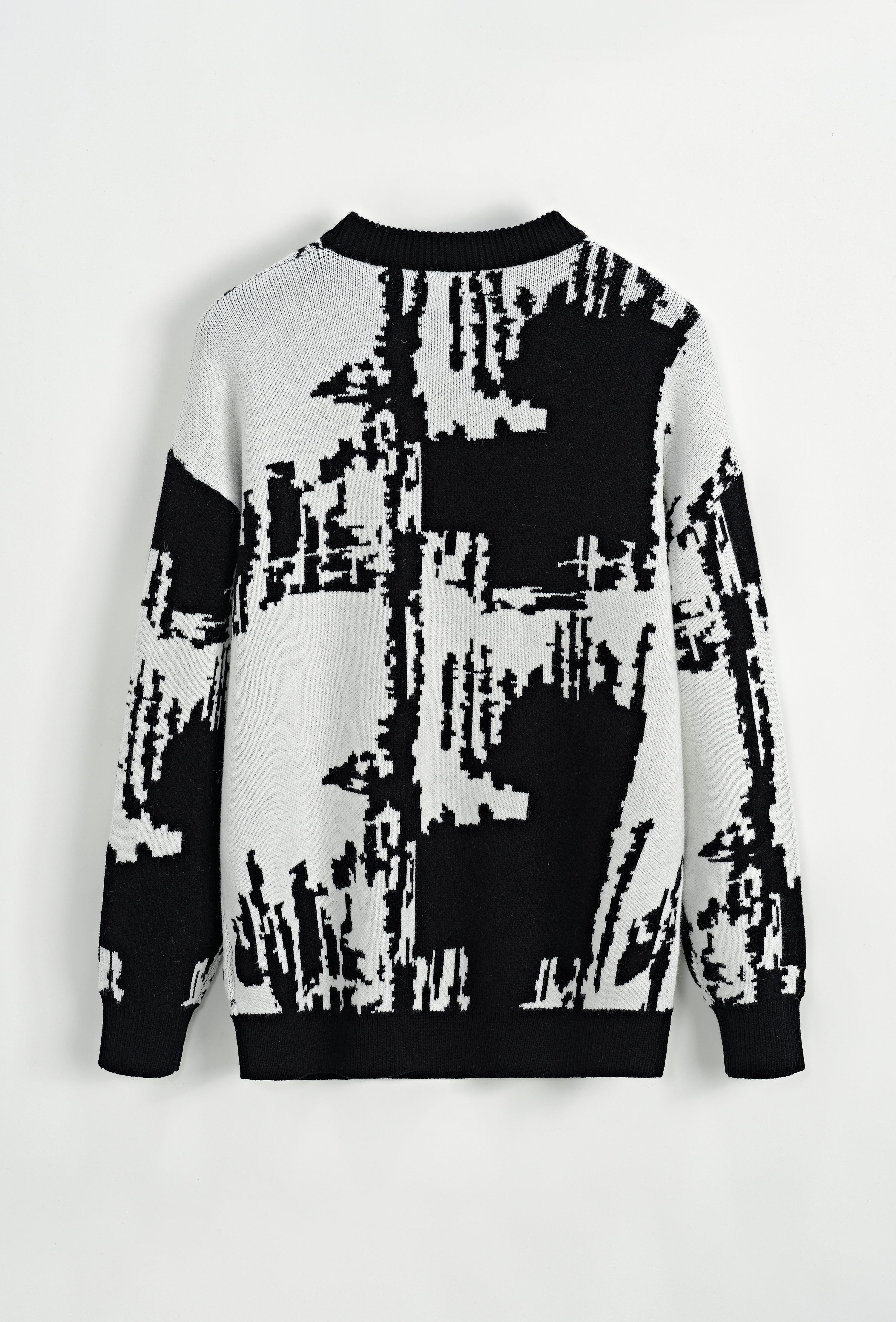 Pull Frilivin noir et blanc design abstrait