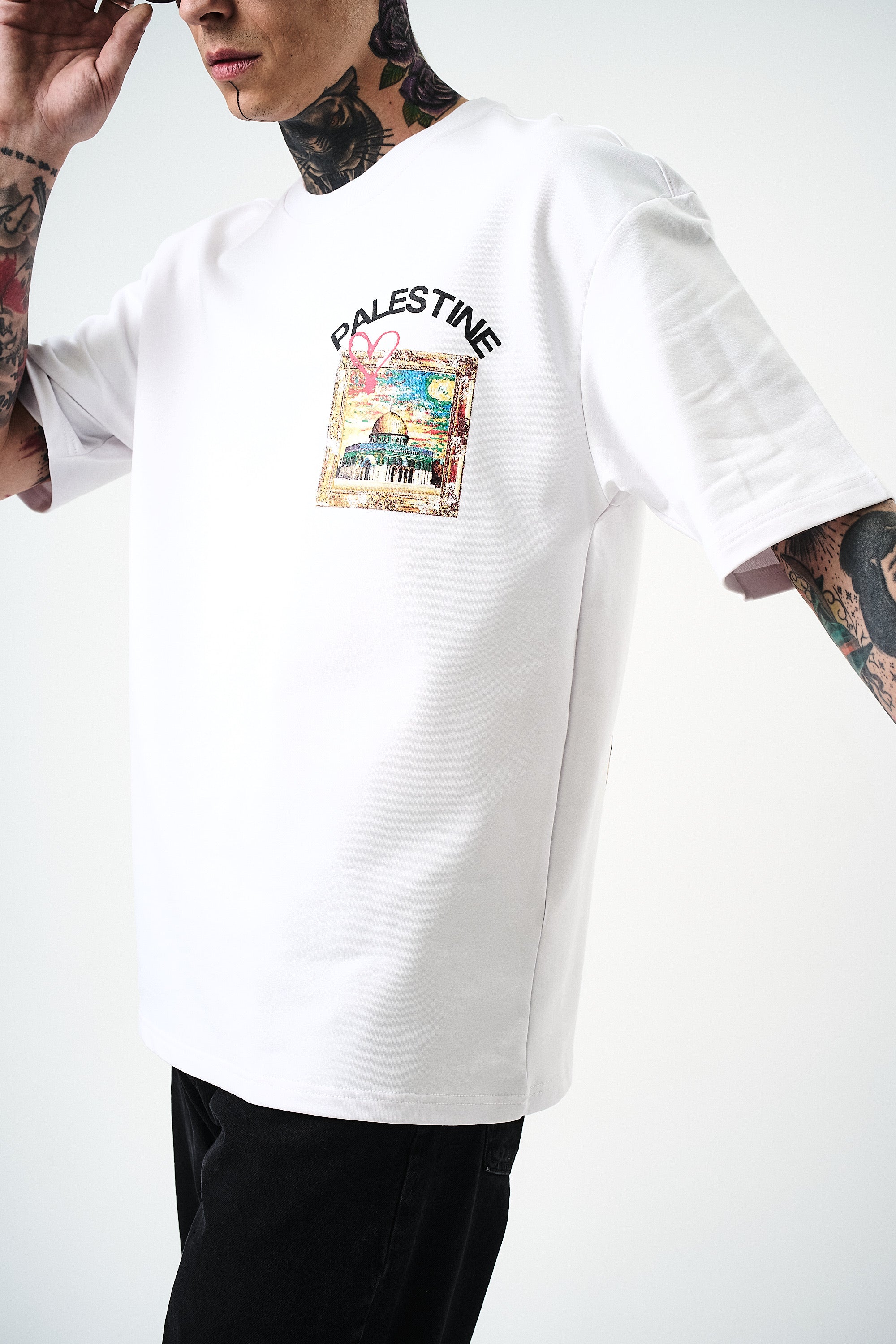 T-shirt Palestine Blanc